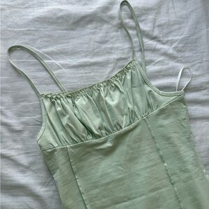 Princess Polly Light Sage Spaghetti Strap Dress